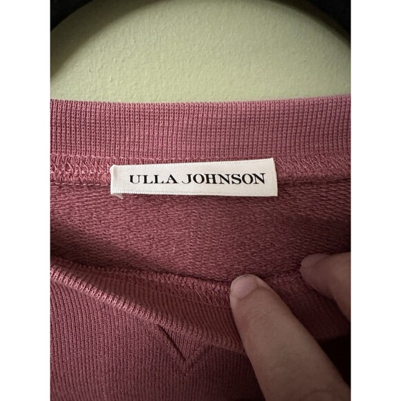 Ulla Johnson James Pink Top Sz Small Crew Neck Puff Sleeve‎ Sweatshirt Blouse - Picture 3 of 8